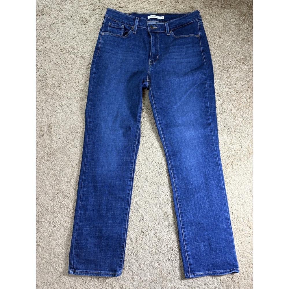 Levi Classic Straight Jeans Women 8 Blue Denim Mid Rise Stretch Preppy